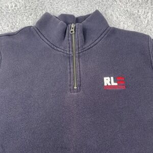 Vintage Polo Jeans Co Ralph Lauren Sweatshirt Womens L Blue 1/4 Zip Pullover